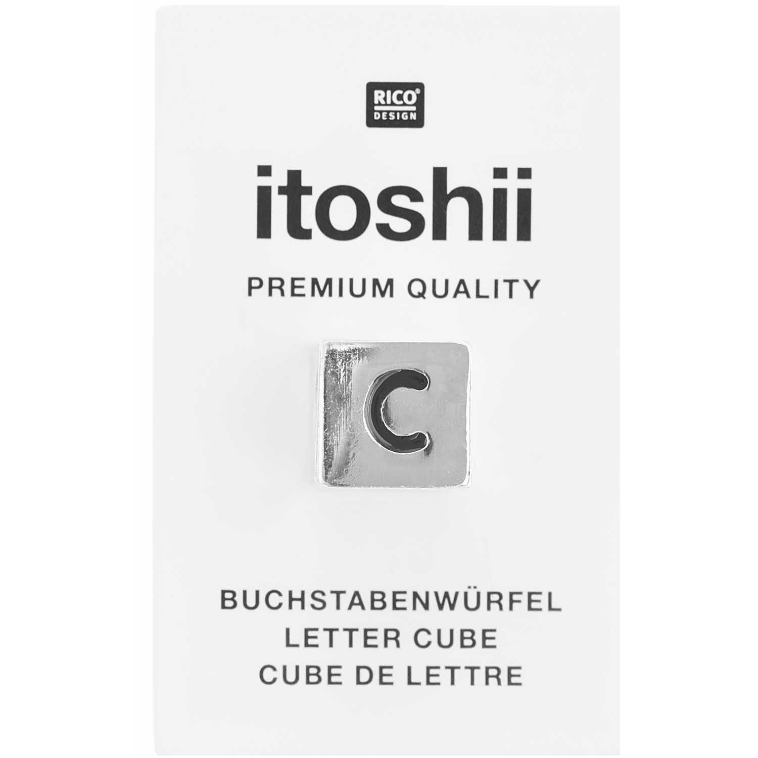 Buchstabenperle-Würfel silber 10x10mm Buchstabenperle-Würfel silber 10x10mm