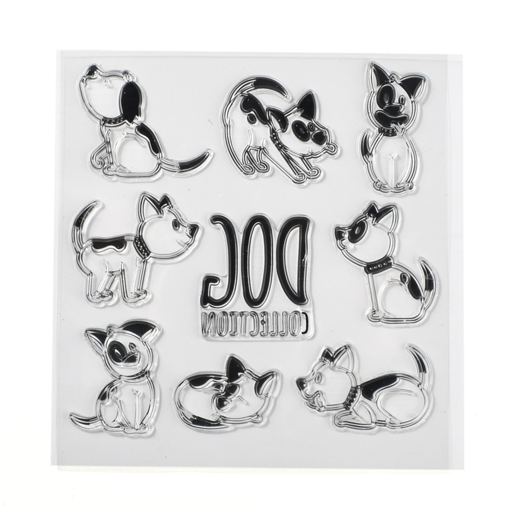 Silikonstempel Dog Collection Hunde 15x15cm 9 Stempel sortiert