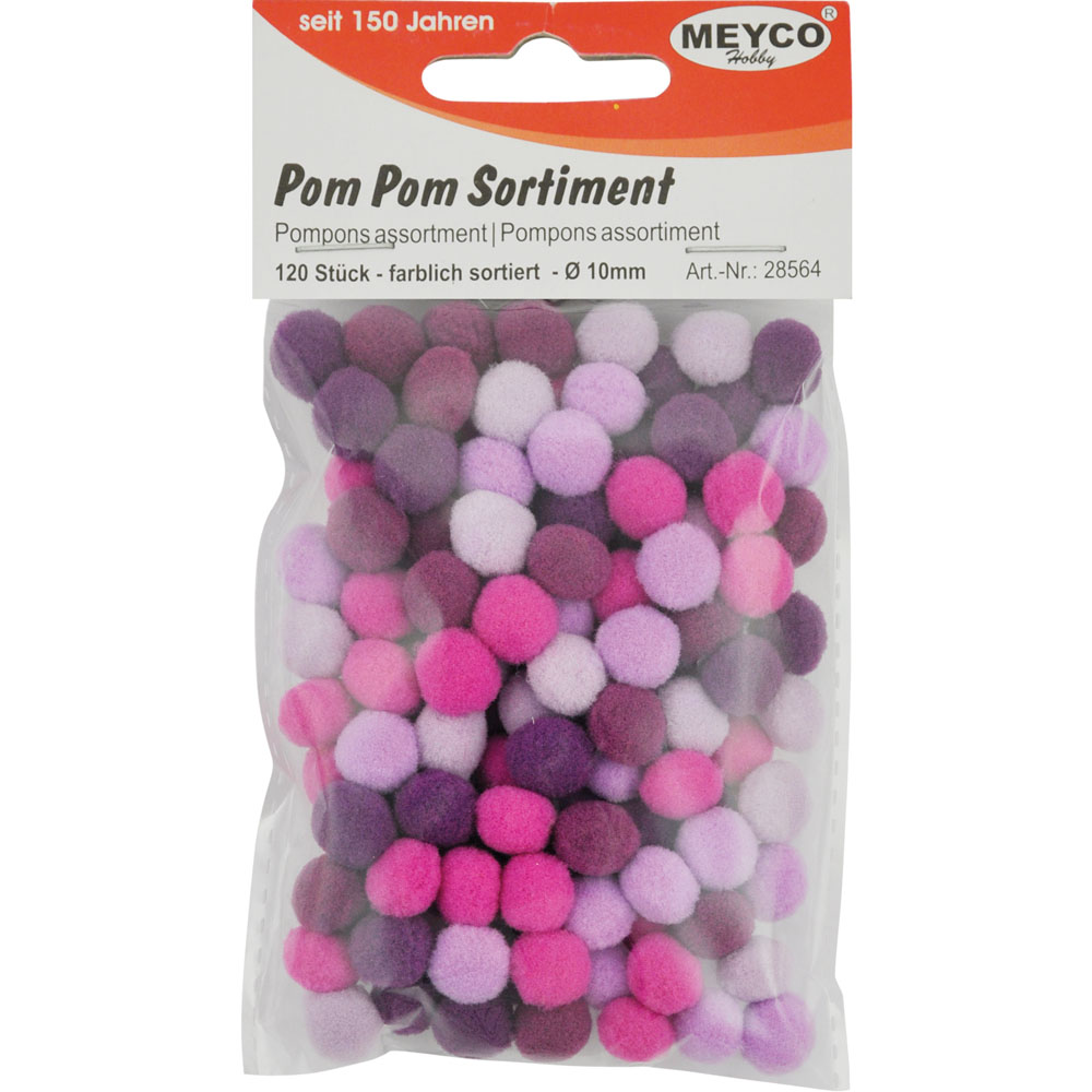 Pom Pom verschiedene Farben sortiert 10mm 120 Stück / Packung Pom Pom verschiedene Farben sortiert 10mm 120 Stück / Packung