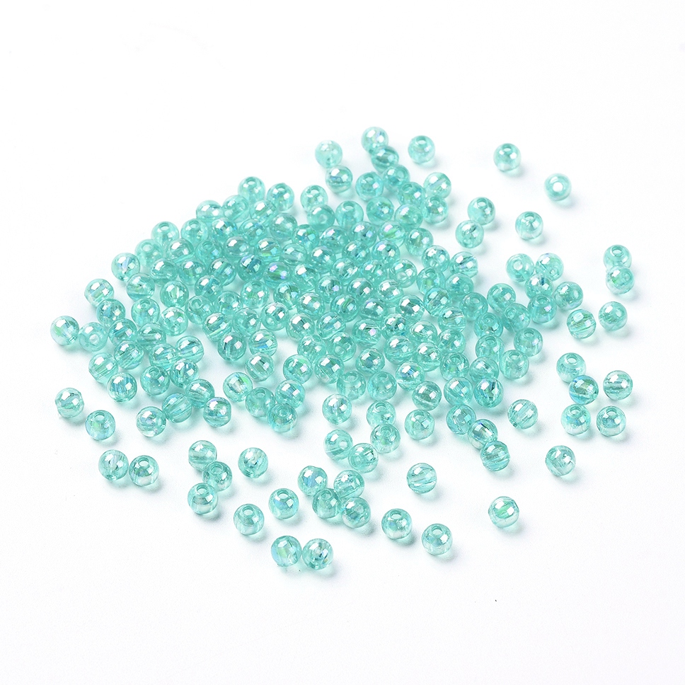 Acrylperlen transparent irisierend 4mm, 1100Stk./Pkg