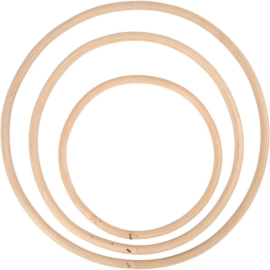 Bambusring 3er Set, 15,3+20,3+25,5cm Holzringe 