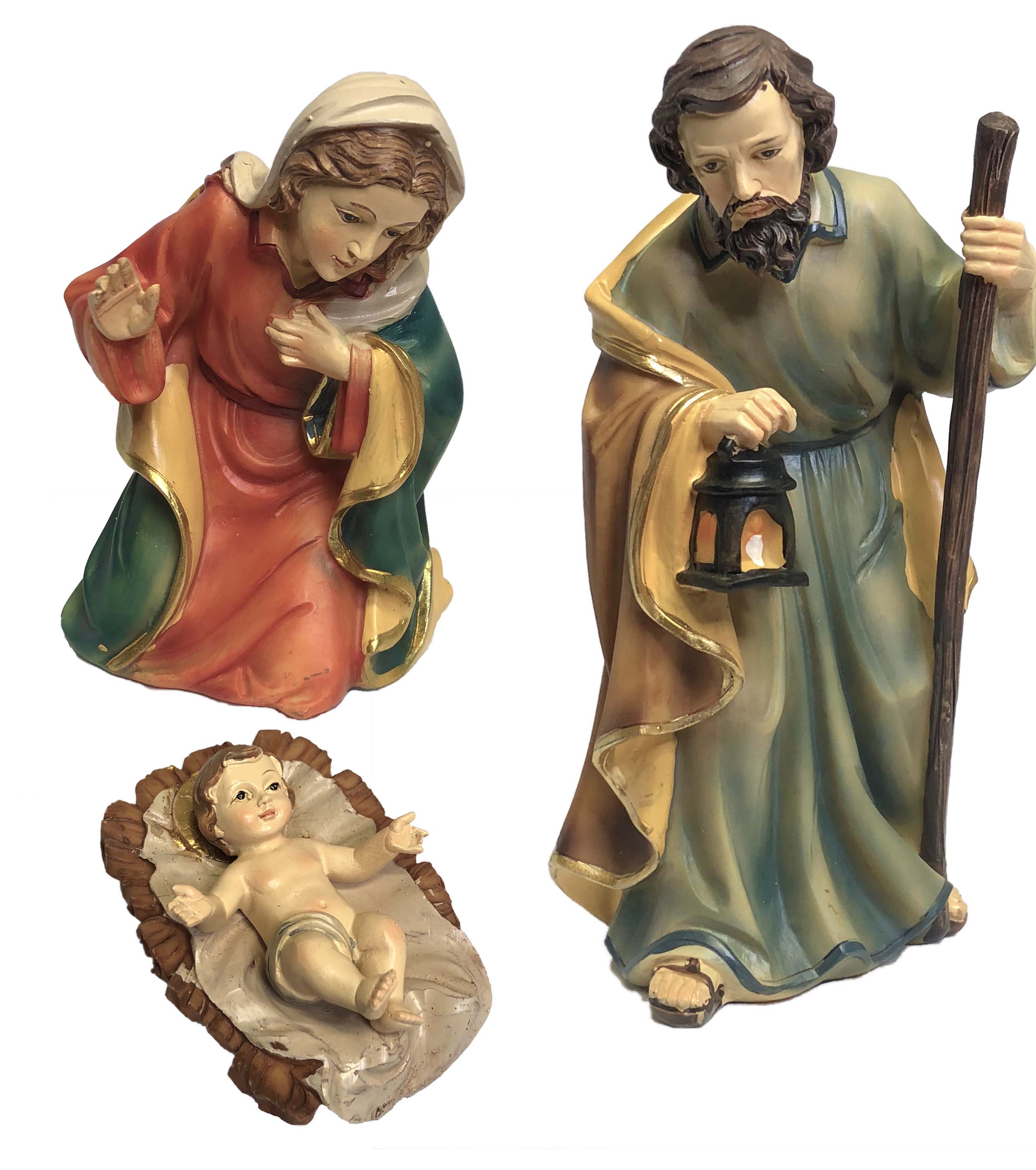 Krippenfiguren Heilige Familie 14cm 3 teilig 