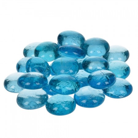 Glas Nuggets  türkis, 18-20 mm, 100g/ca. 20 Stück Muggelsteine Glasdrops Glasnuggets