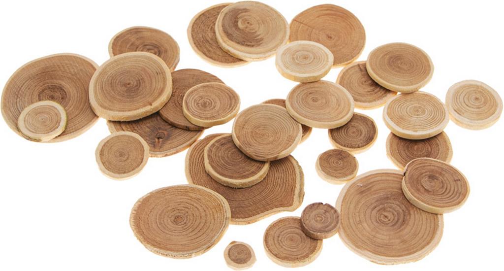 Holzscheiben Ø3-6cm natur rund 300g