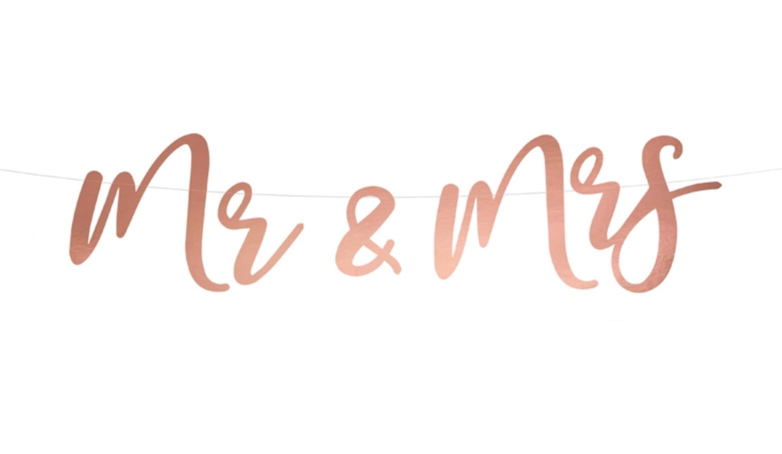 Banner Mr & Mrs Girlande 16,5x68cm roségold