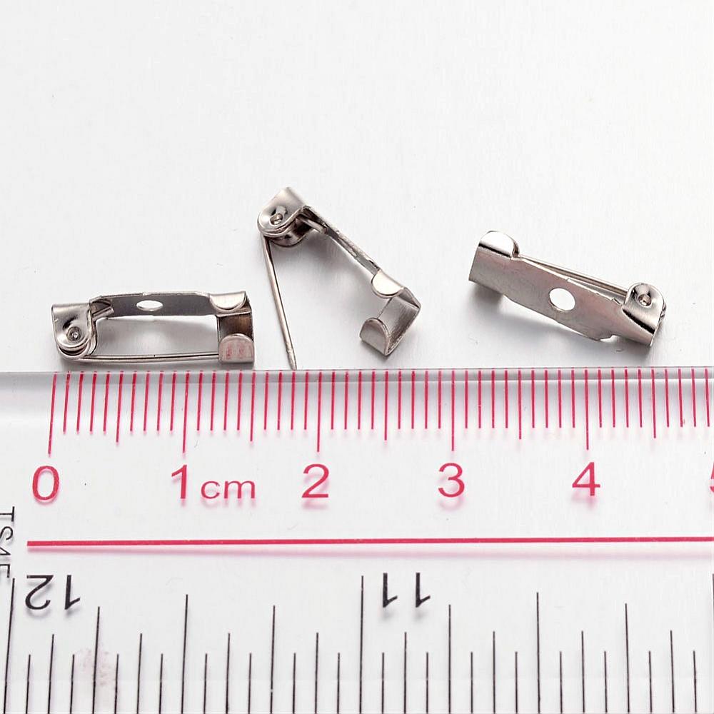 Broschennadel platin 15 mm mini, 50 Stück/Packung, Anstecknadel