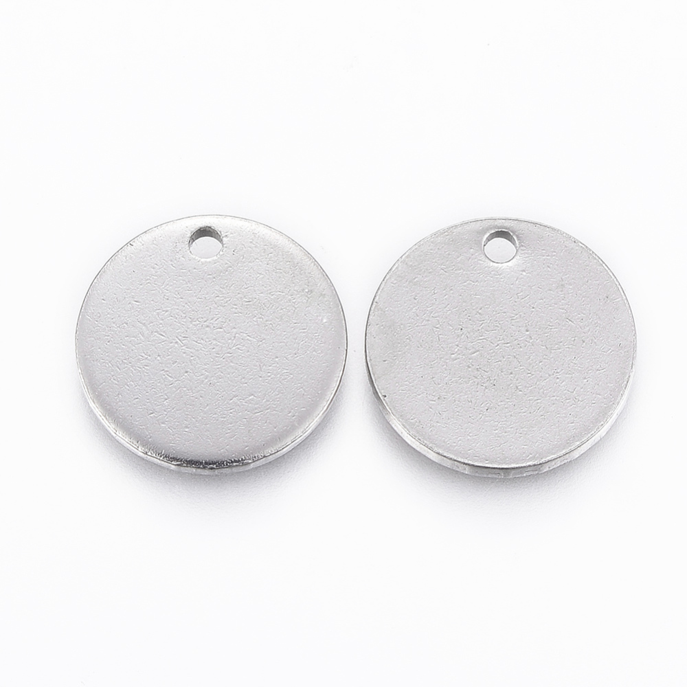 Edelstahl Plättchen runde Anhänger 13x1mm 20 Stück Edelstahl Plättchen runde Anhänger 13x1mm 20 Stück