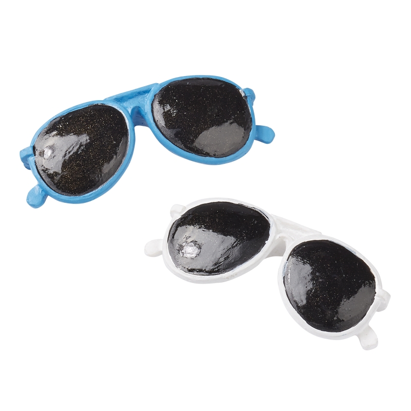 Sonnenbrille weiß 3cm 2 Stück 