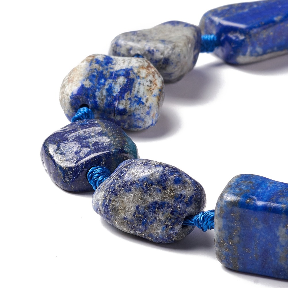 Natürlicher Lapis Lazuli gebohrt Edelsteinperle Nugget 16~36,8x13~28,5x8~21mm 1 Stück