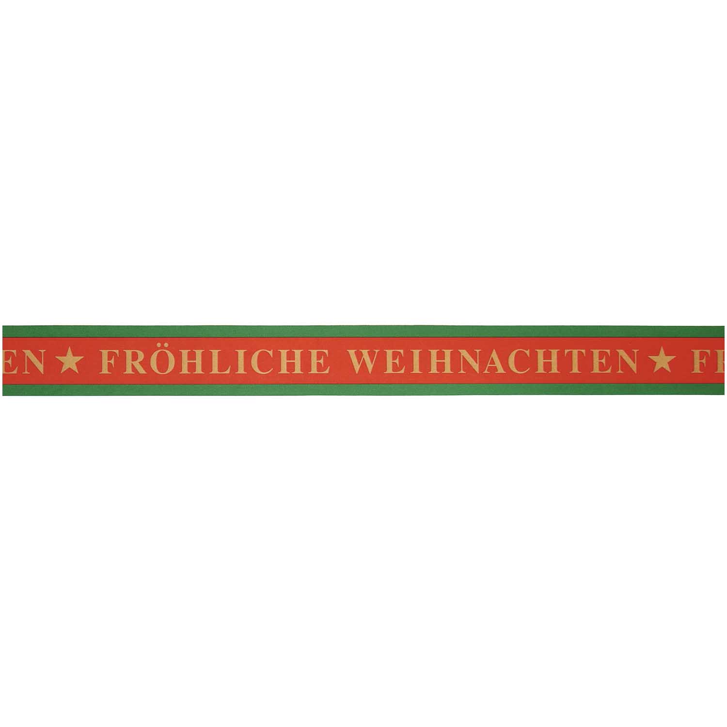 Geschenkband Fröhliche Weihnachten Rot/Gold/Grün 58 mm x 3 m