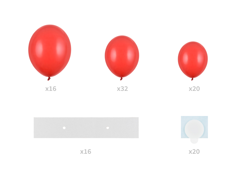 Herz Luftballon-Girlande 1,6m 68 Luftballone 
