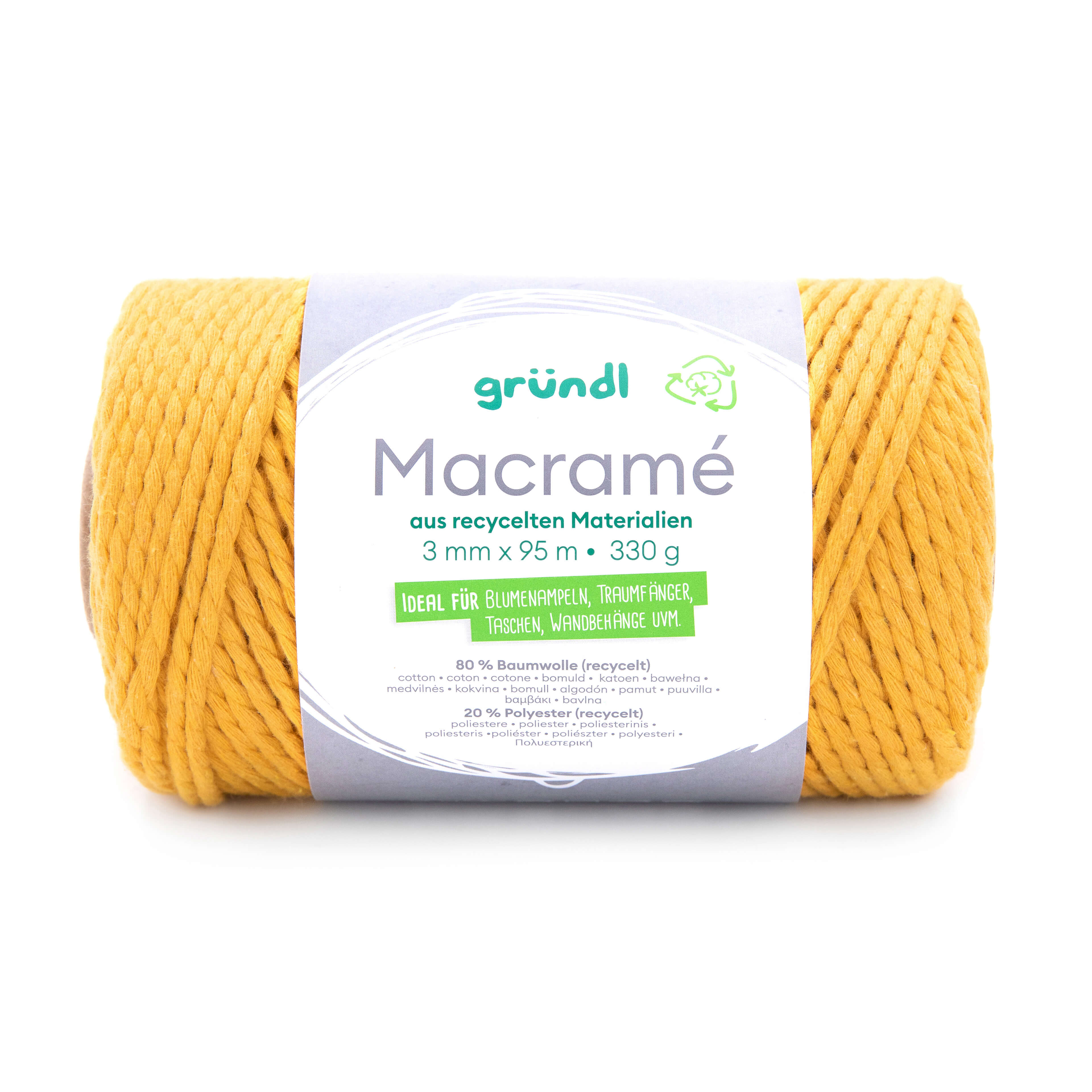 Gründl Macramé Garn 3mm 95m 330g Gründl Macramé Garn 3mm 95m 330g