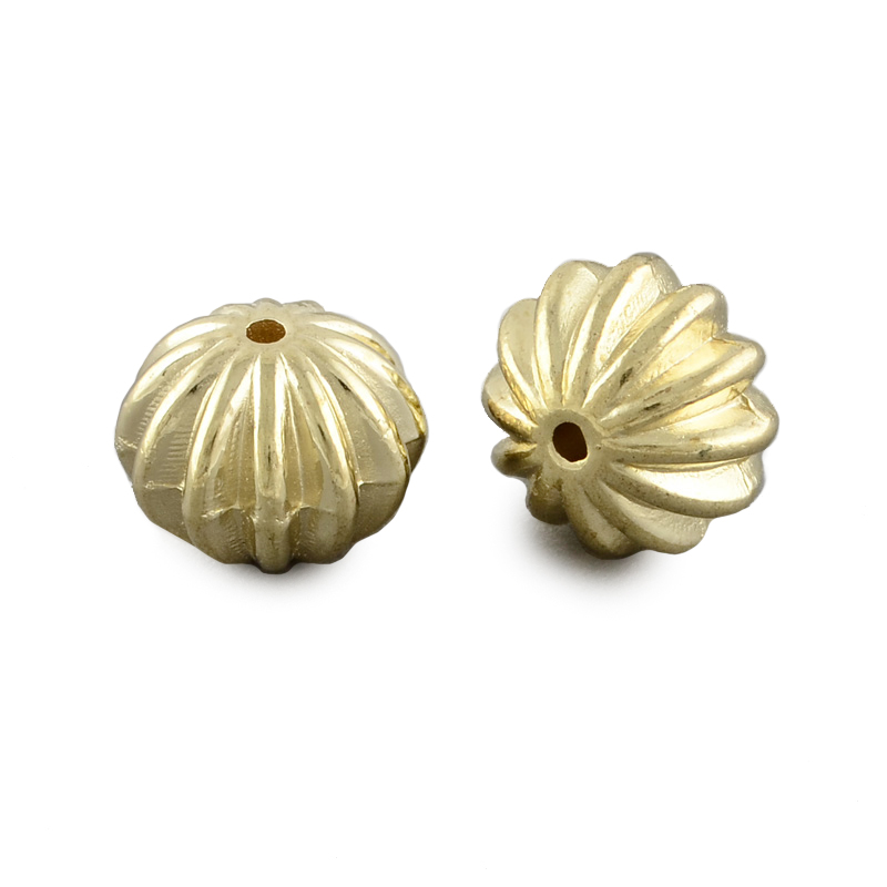 Rillenperle Abacus gold 13x11mm 14 Stück 