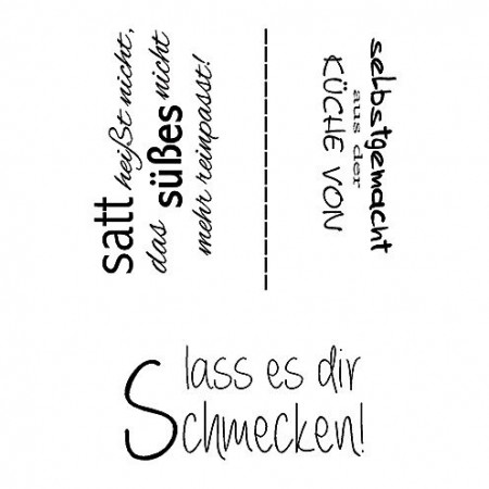  Silikonstempelset Stempel Clear, lass es dir schmecken!, A7 74x105mm , 3 - teilig, transparent