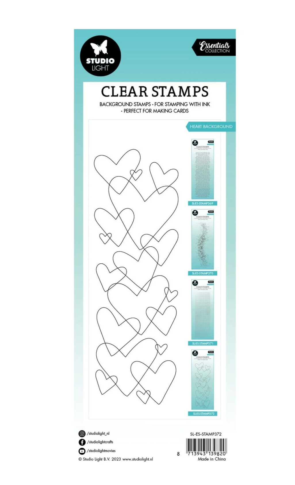 Studio Light Silikonstempel Heart Background 6,8x20,4x0,3cm