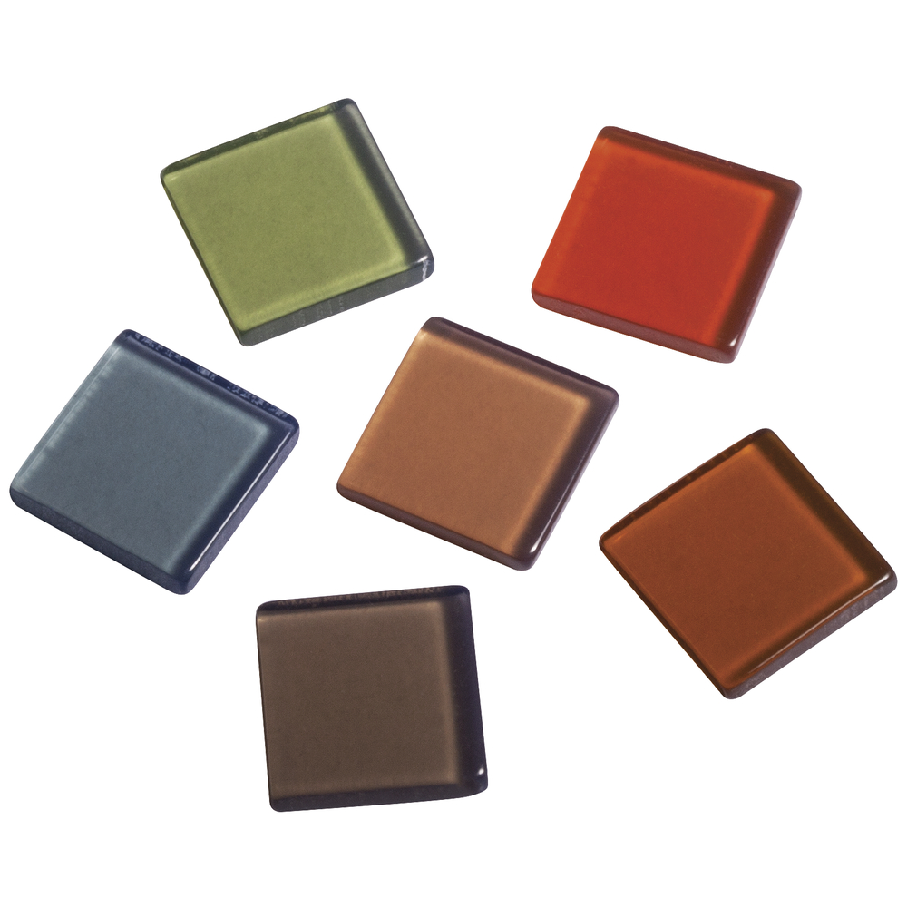 Acrylmosaik transparent sienna gebrannt, 1x1 cm, 50 g/ ca. 205 Stück Acryl-Mosaik