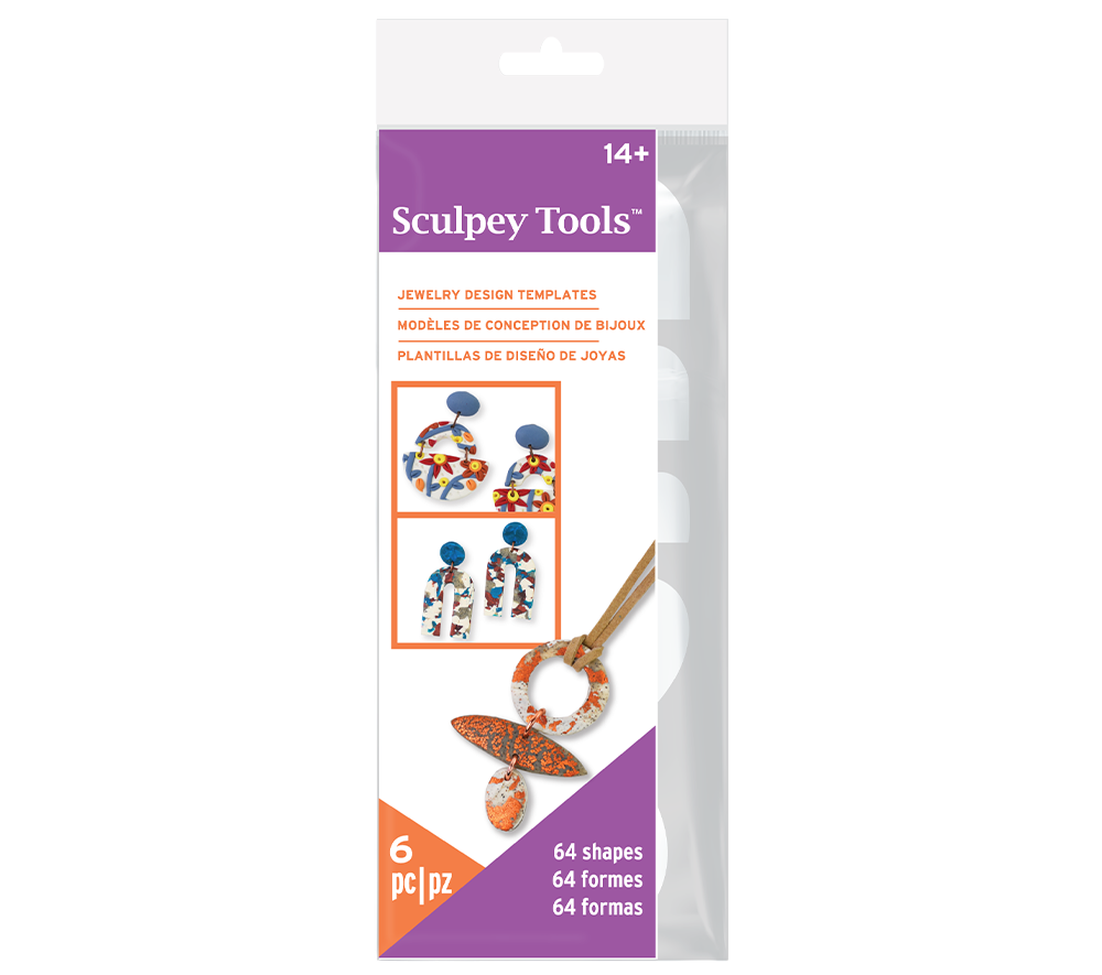 Sculpey Jewelry Designs Template Pack, 64 verschiedene Schmuckformen auf 6 Schablonen