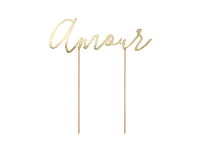 Tortenstecker AMOUR Cake Topper 22,5cm gold 