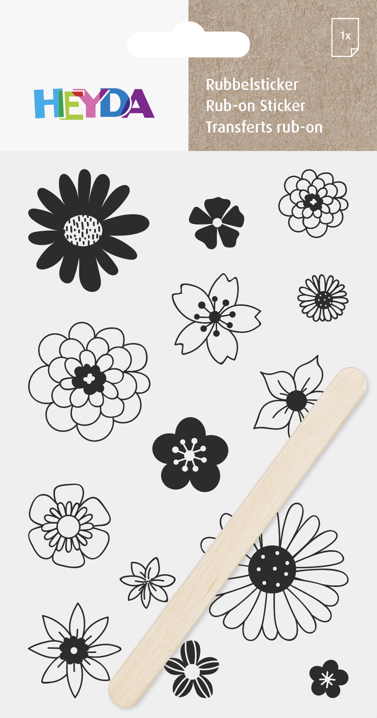 Rubbel-Sticker "Blüten" 10x19cm