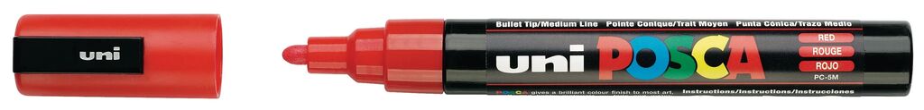UNI POSCA Marker PC-5MC ROT mittelfeine Spitze 1,8 - 2,5mm UNI POSCA Marker PC-5MC ROT mittelfeine Spitze 1,8 - 2,5mm