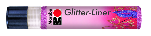 Marabu-Glitter Liner Glitter-Rosa Stoffmalfarbe Fabric Paint 25ml