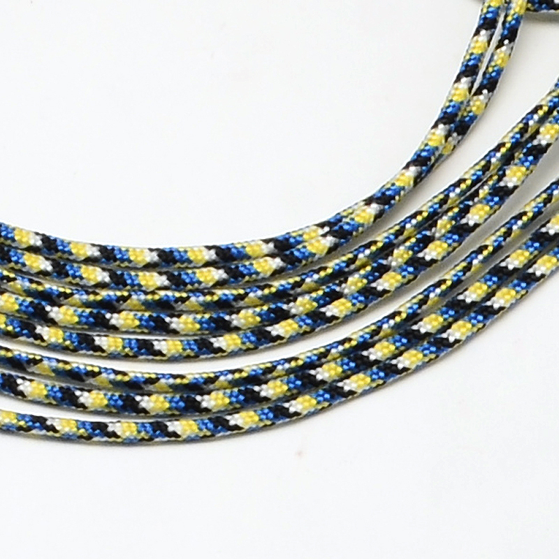 Paracord 2 mm, blau-gelb-schwarz-weiß, 10 m/Bd.