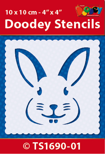 Schablone Easter Bunny Hase 10x10cm Doodey Stencils 