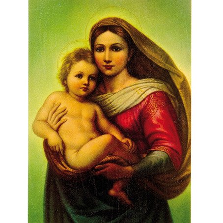 Wachsbild Maria mit Kind 60x85mm