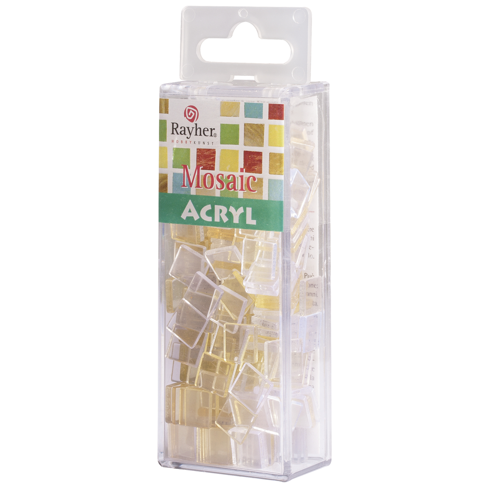 Acrylmosaik transparent mondstein, 1x1 cm, 50 g/ ca. 205 Stück