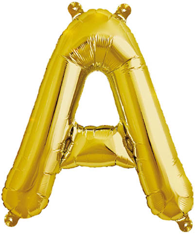 Foil Balloons Folienballone Alphabet ABC Buchstaben Zahlen gold 14"