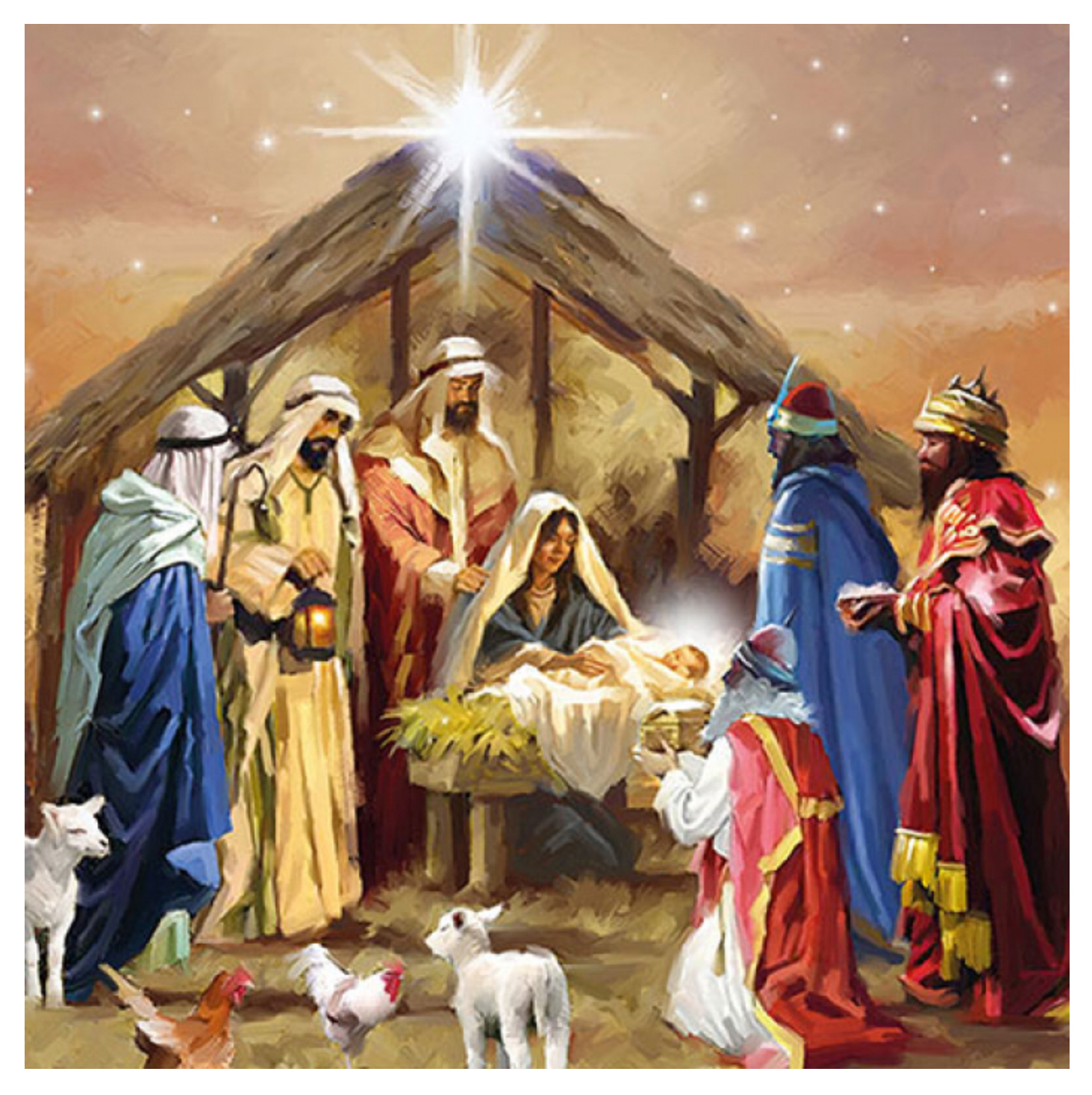 Ambiente Servietten Nativity Collage 33x33cm 20 Stück/Packung 