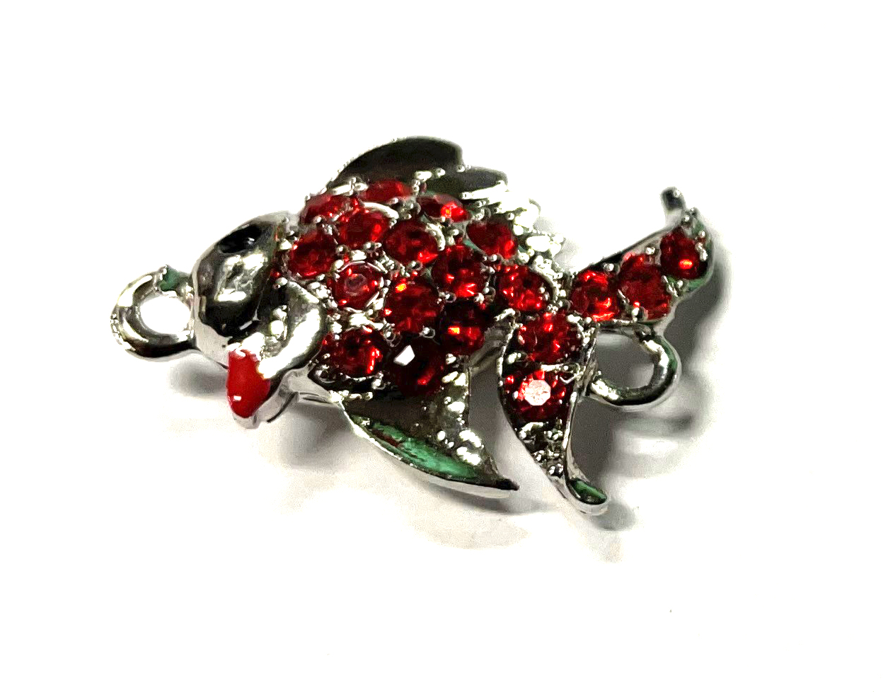 Magnetverschluss  Fisch mit Strass rot 22mm