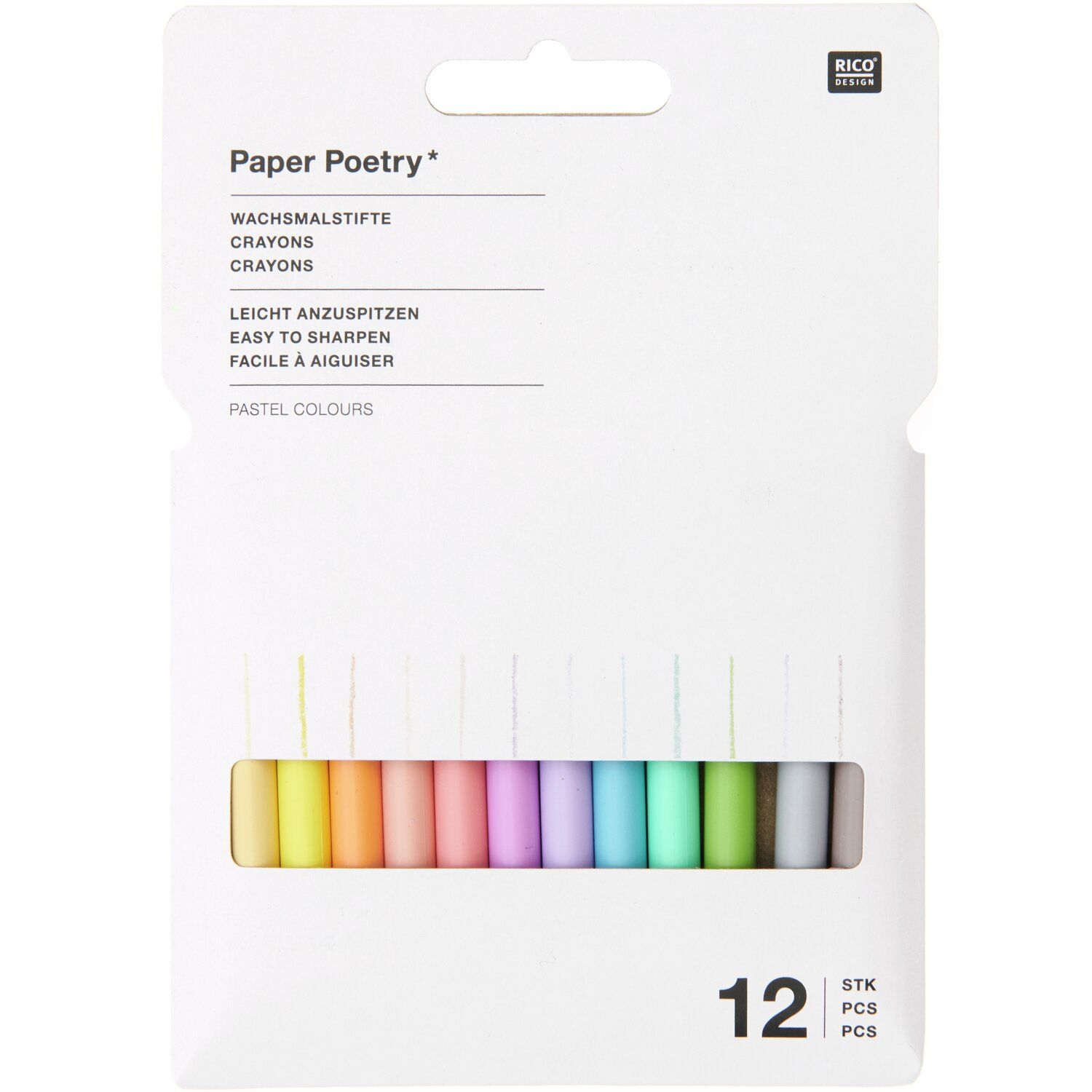 Wachsmalstifte Set PASTEL COLOURS 12 Stück Wachsmalstifte Set PASTEL COLOURS 12 Stück