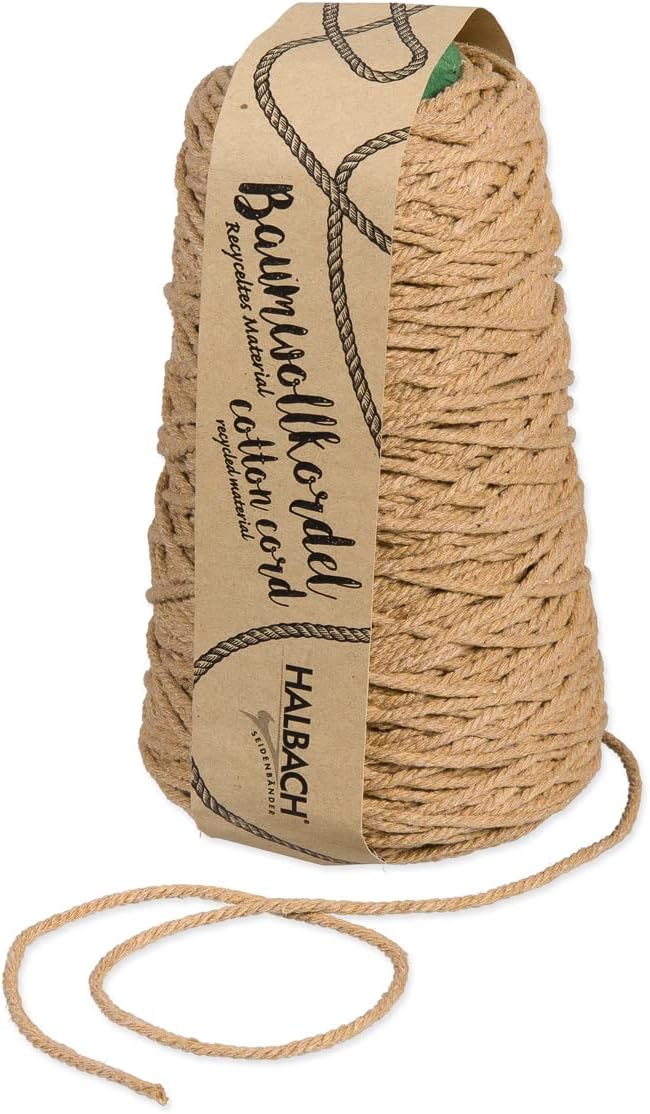 Baumwollkorden waschbar BEIGE 2mm