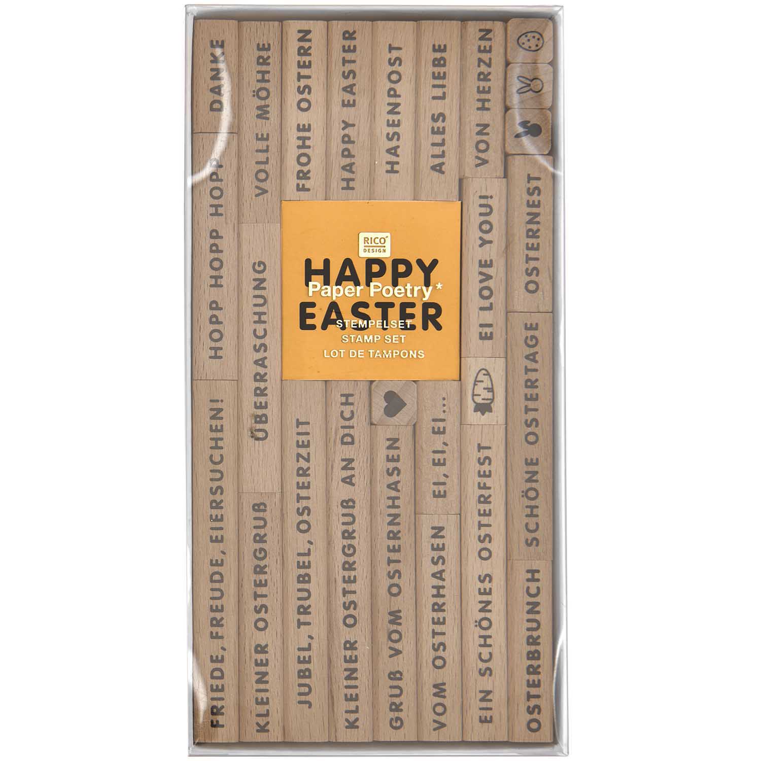 Stempelset Frohe Ostern FSC 100% 26 Stempel