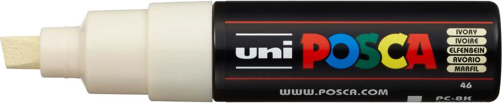 UNI POSCA Marker PC-8K ELFENBEIN breite Keilspitze 8 mm UNI POSCA Marker PC-8K ELFENBEIN breite Keilspitze 8 mm