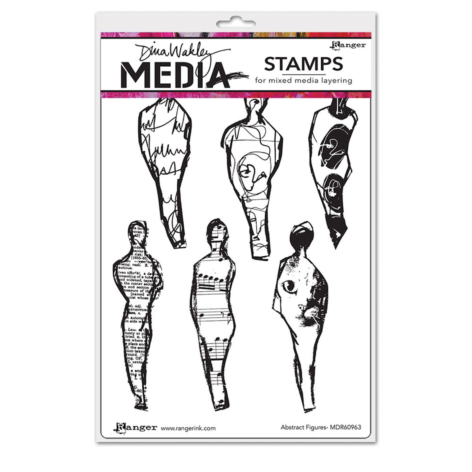 Gummistempel abstrakte Figuren Ranger Dina Wakley Media Cling Stamp Abstract Figures