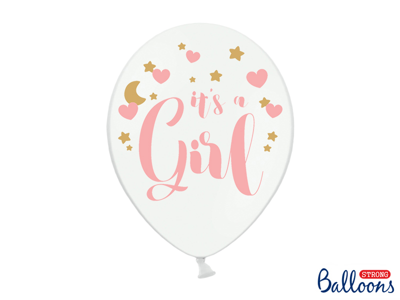 Luftballons 30cm It's a Girl Pastel pure white 1 Pkg / 6 Stk.