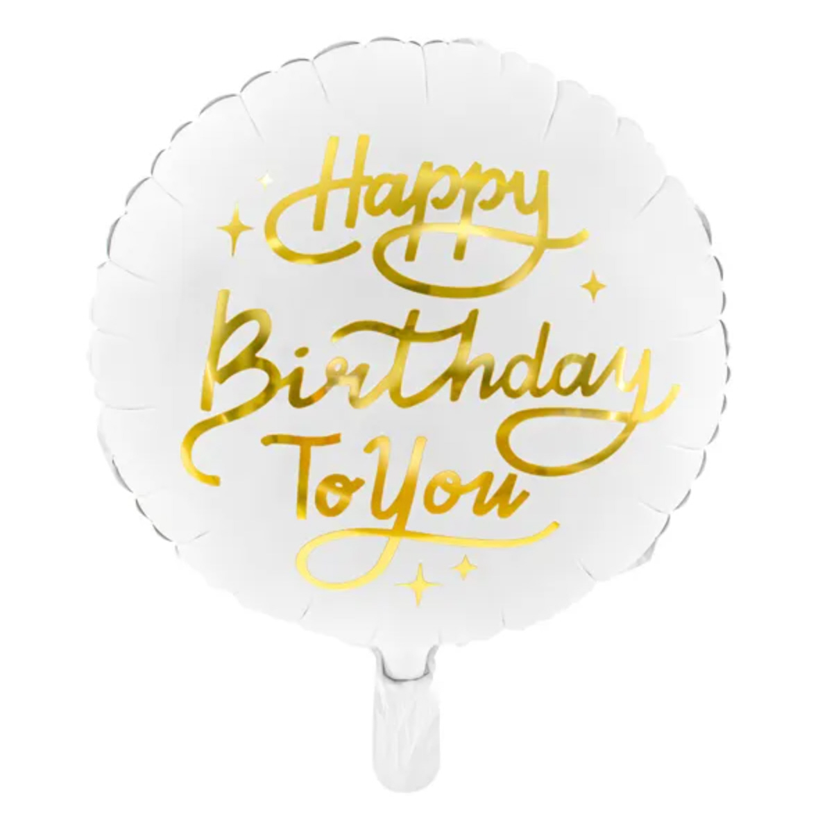 Folienballon Happy Birthday To You rund 35cm weiß