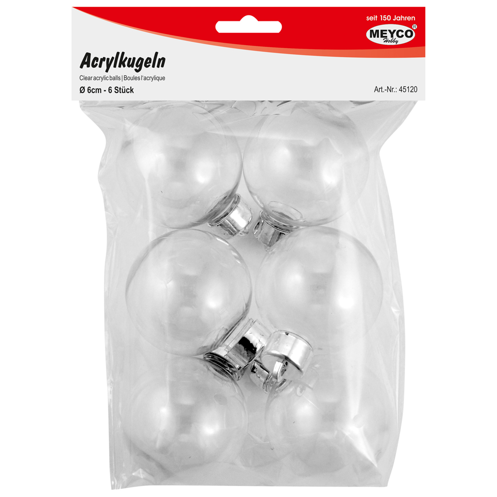 Acrylkugeln , transparente Christbaumkugeln , Plastikkugeln durchsichtig