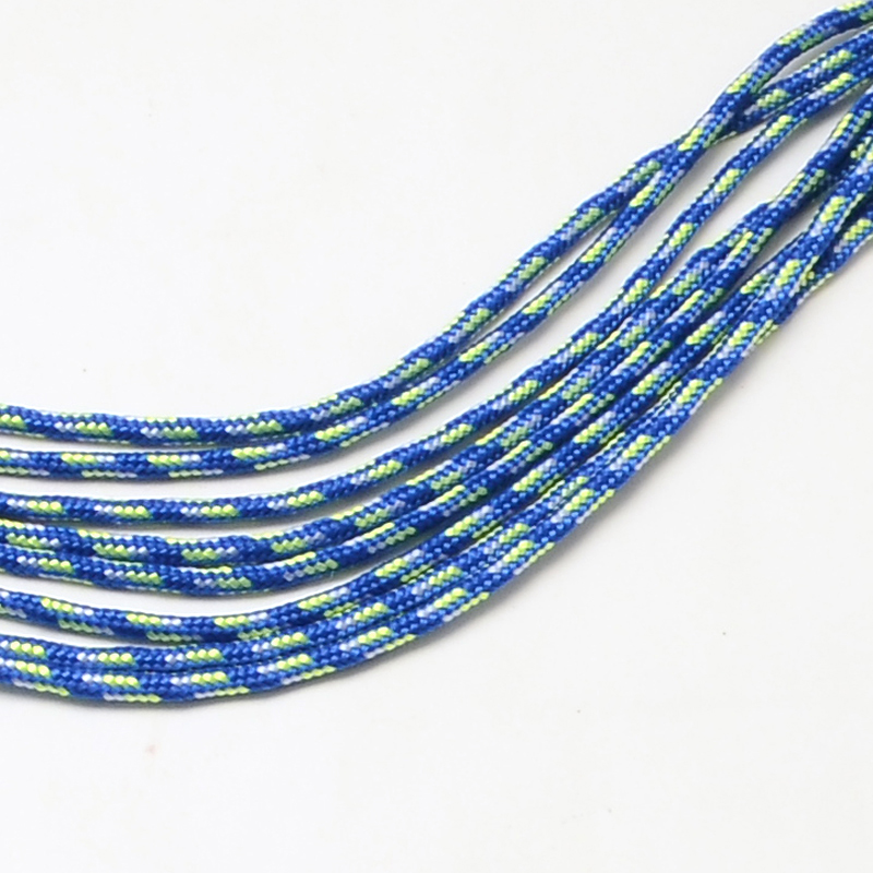 Paracord dünn 2 mm, gemustert blau-apfelgrün, 10 m