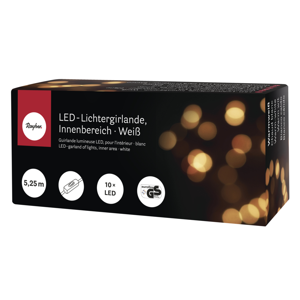 LED-Lichtergirlande weiß 5,25m Lichterkette LED-Garland
