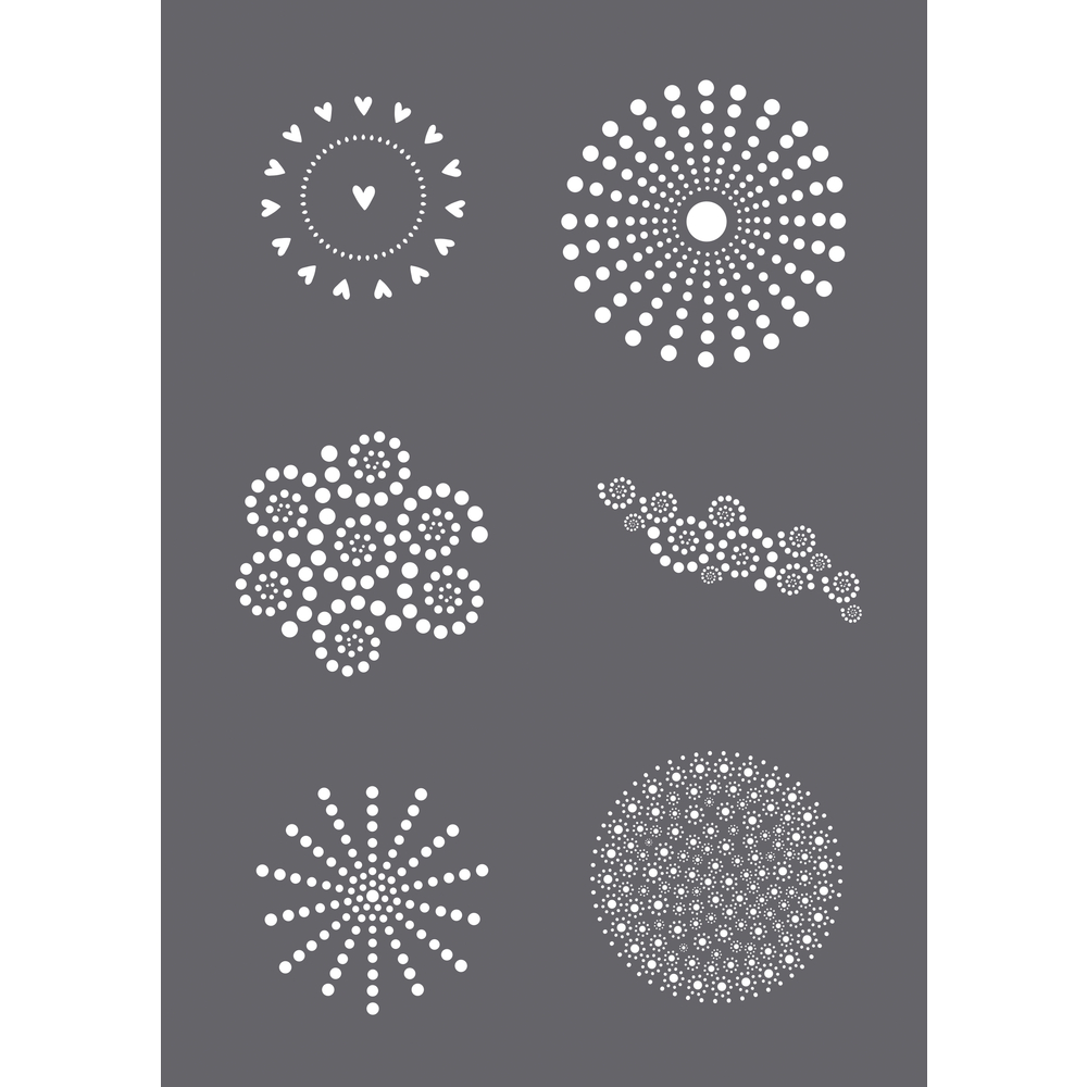 Siebdruck-Schablone Dots selbstklebend A5 Stencil inkl. Rakel