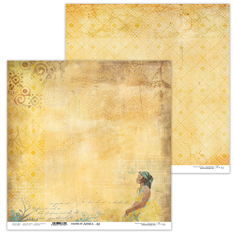 Colors of Africa Scrapbooking-Papier Set 30,5cmx30,5cm 11 Bögen doppelseitig