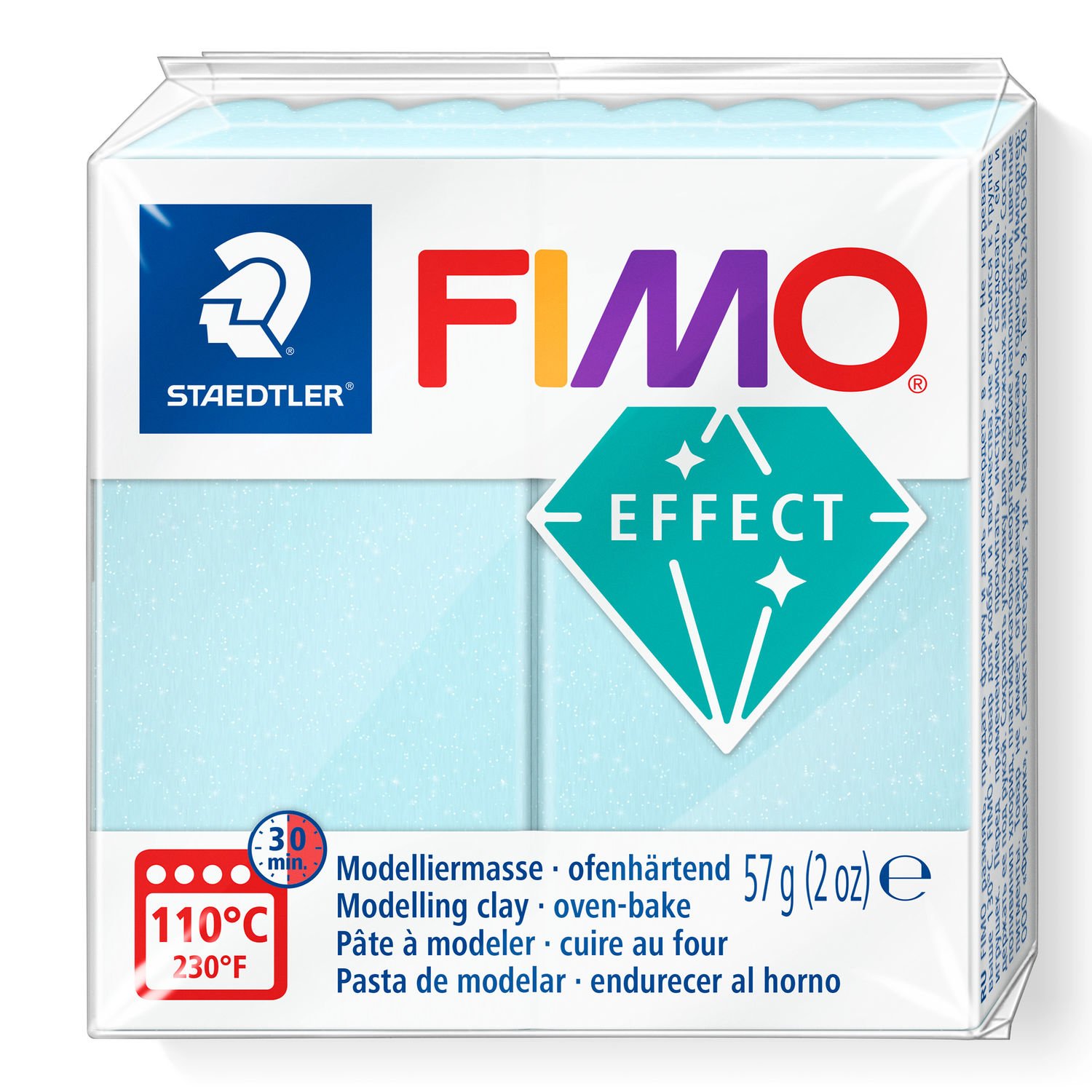Fimo Diamantfarben Effekt, 56g, eiskristallblau