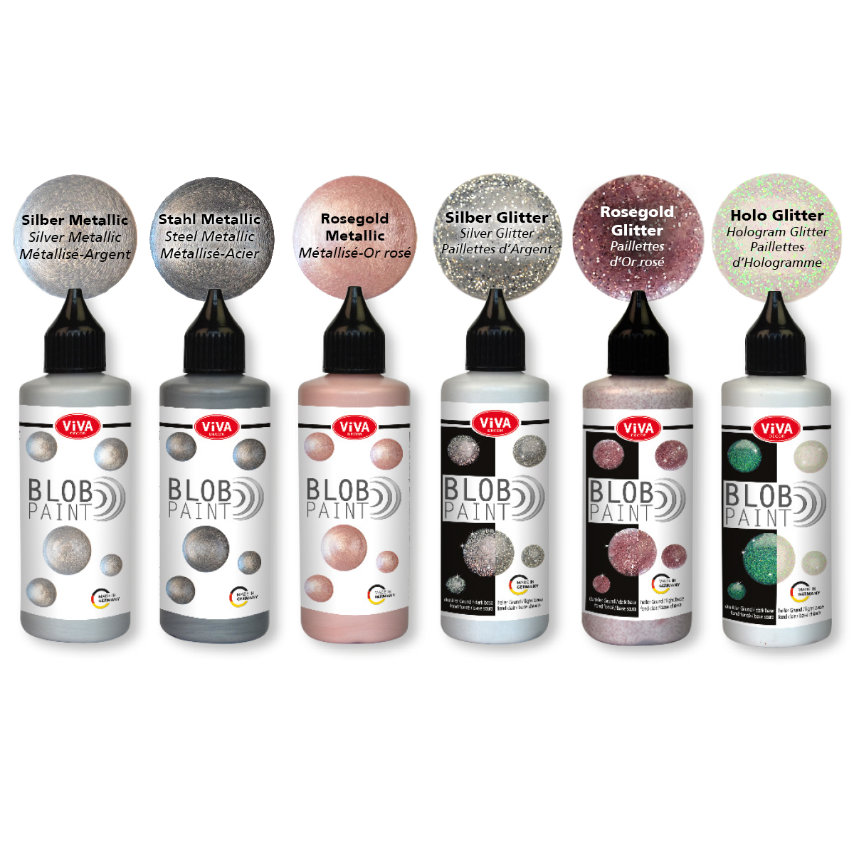 Blob Paint Set Silver Moon, 6 x 90ml