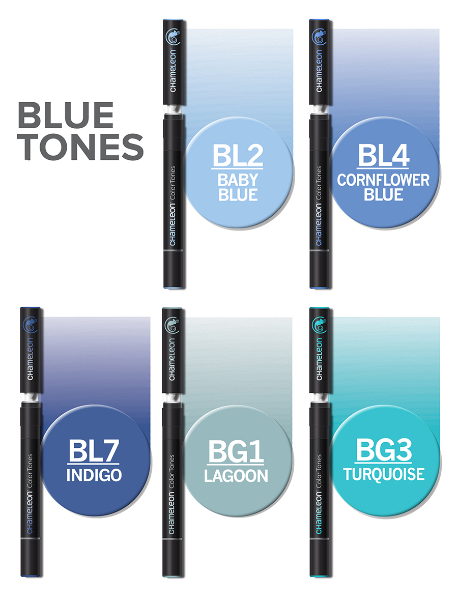 Chameleon Marker Blue Tones Einzelstift Stift Farbverlaufstift 1 Stück