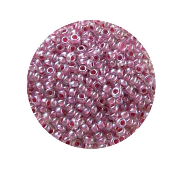 Rocailles Glasperlen Farbeinzug ALTROSA transparent 2,6mm 17g / Dose Rocailles Glasperlen Farbeinzug ALTROSA transparent 2,6mm 17g / Dose