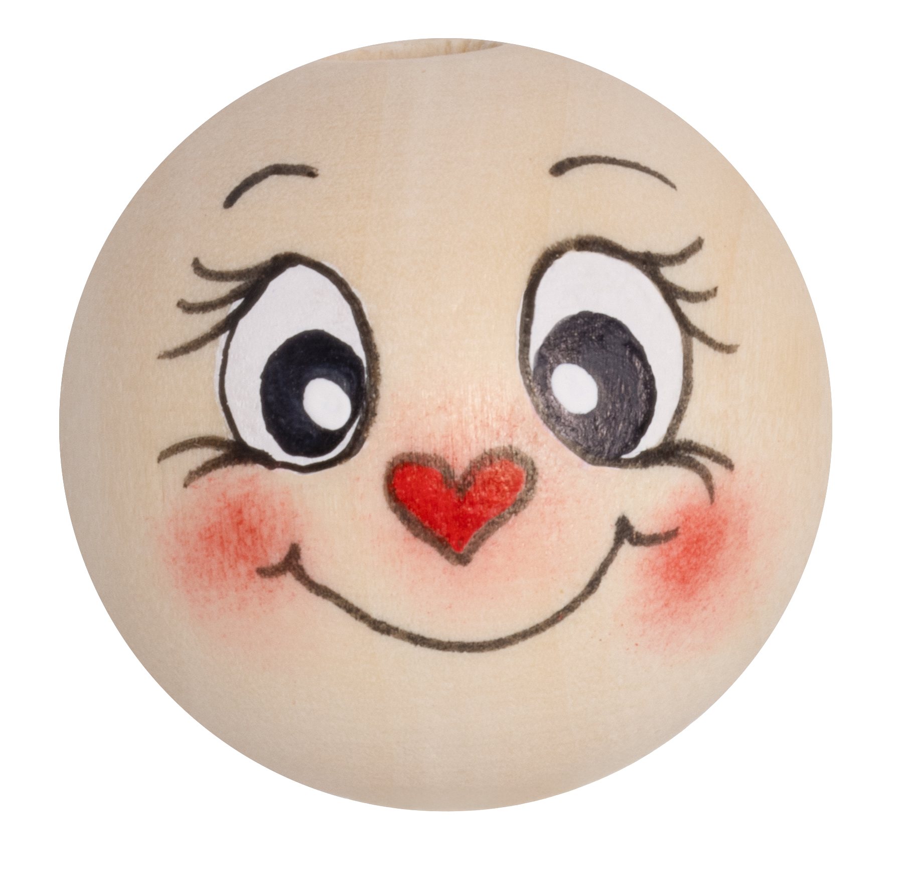 Handbemaltes Holzköpfchen Kürbis orange  25mm