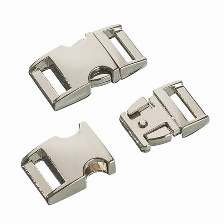 Klickschnalle metall, 20 mm, silber glänzend, 1 Stück Steckverschluss, Steckschnalle Klickverschluss